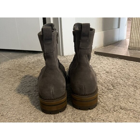 Cecilia New York Chance Hiker Boots Gray Suede Leather 8M - Picture 4 of 11